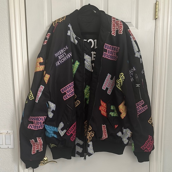 assholes live forever Other - Assholes Live Forever Multi-Color REVERSIBLE Bomber Jacket - XXXL
